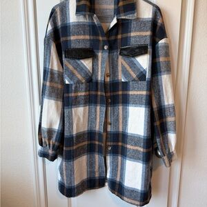 Plaid Button-Up Shacket